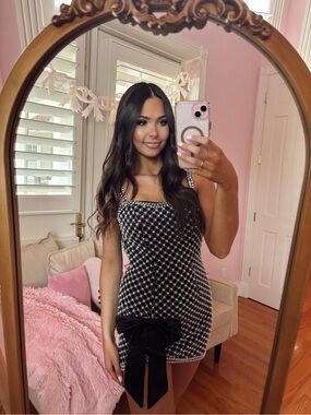 Aw Bridal Pearl and Black Mini dress